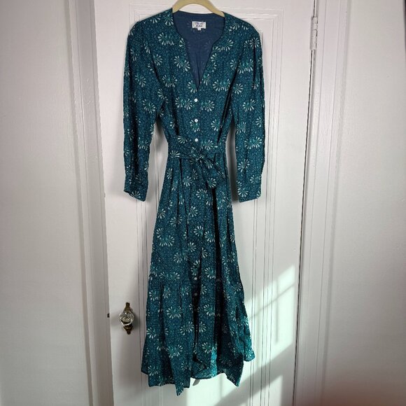 Pink City Prints Block-Print Maxi Dress – Size Large - Picture 1 of 7